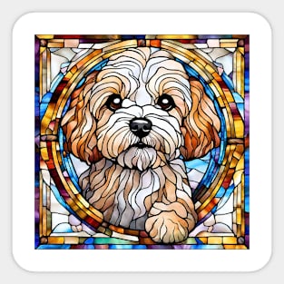 Stained Glass Maltipoo Sticker